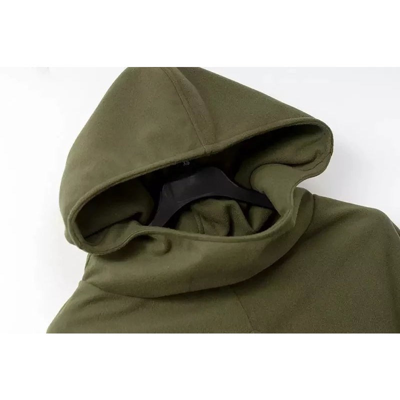 Chic Women's Front Split Cold-proof Hooded Cloak