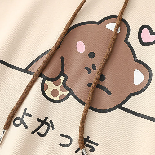 Cute Bear Ears Lace-up Long-sleeved Hoodie