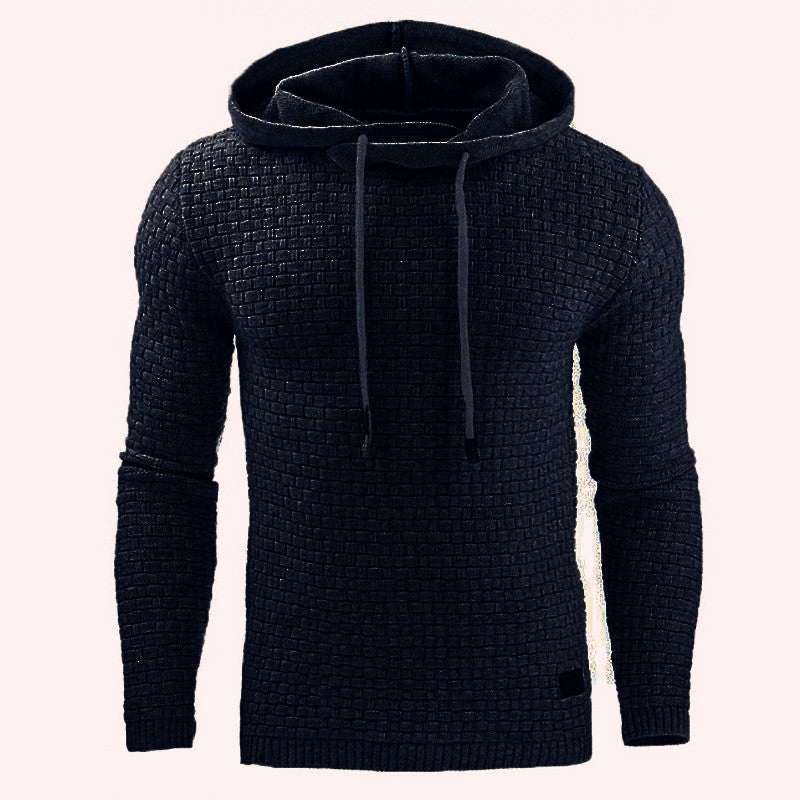 Men's Jacquard Long Sleeve Slim Hoodie