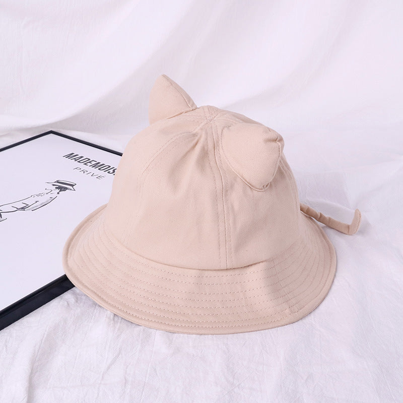 Cute Cat Ears Tail Versatile Fisherman's Hat