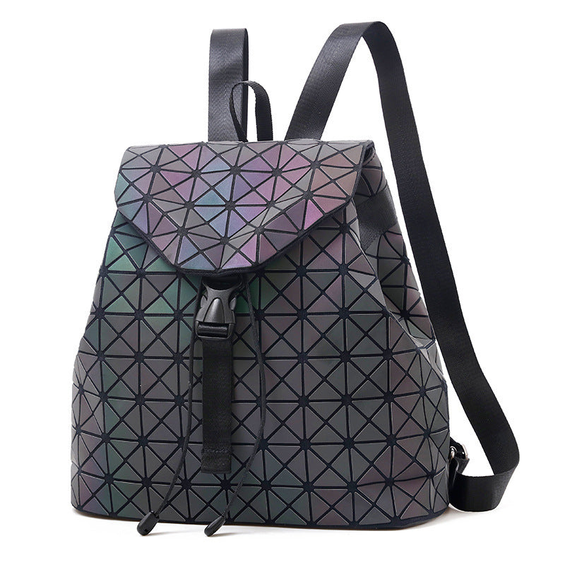 Trendy Women's Laser Diamond Lattice Backpack