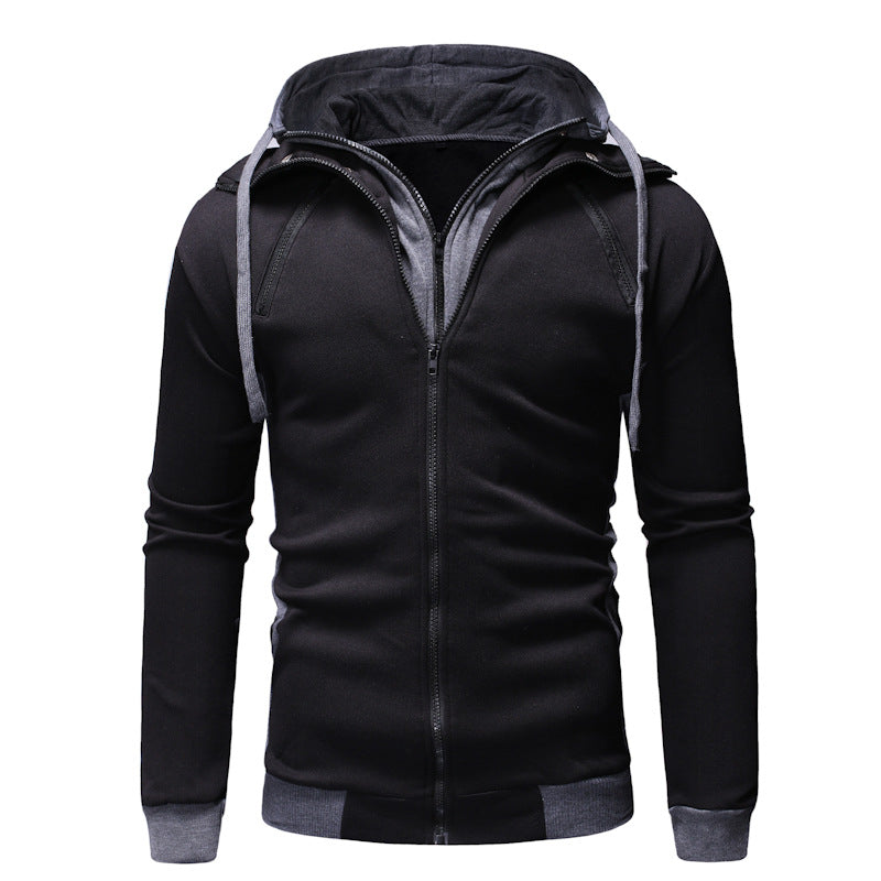 Trendy Men's Leisure Solid Color Zip Up Hoodie