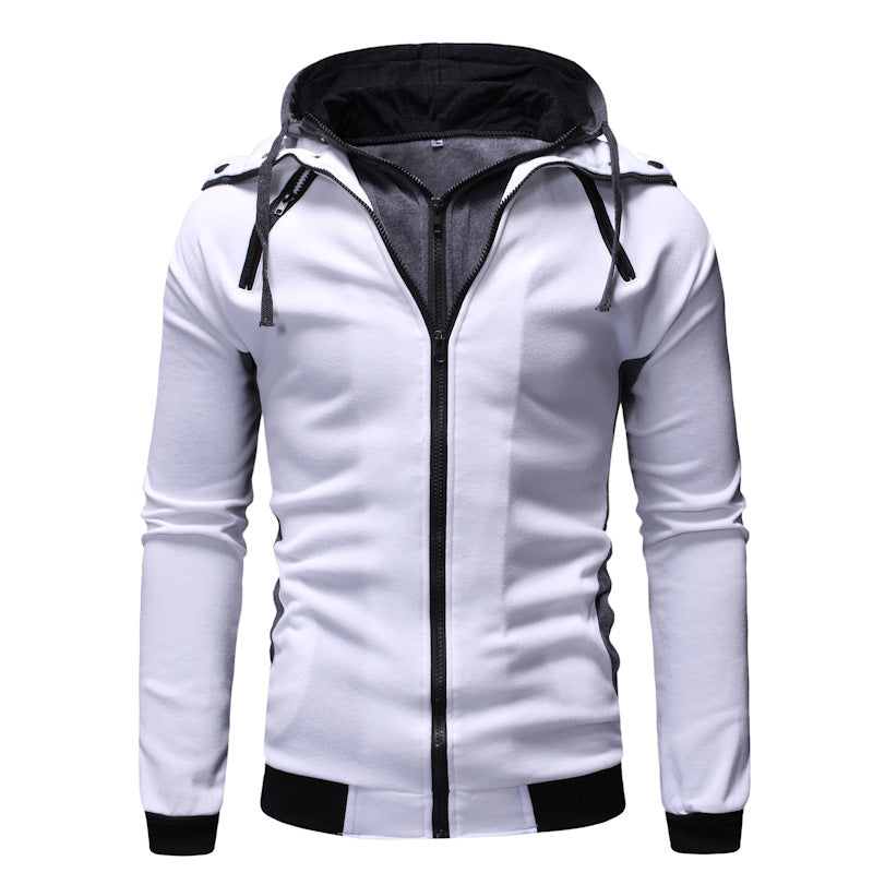 Trendy Men's Leisure Solid Color Zip Up Hoodie