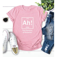 Girls Ah The Element of Surprise Letter Print Tee