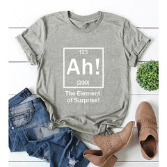 Girls Ah The Element of Surprise Letter Print Tee