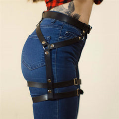 Dark Punk Style Restraint Belt Leg Rings