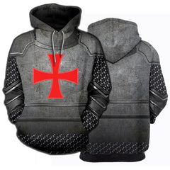 Mens's Knights Templar 3D Printed Cosplay Hoodie