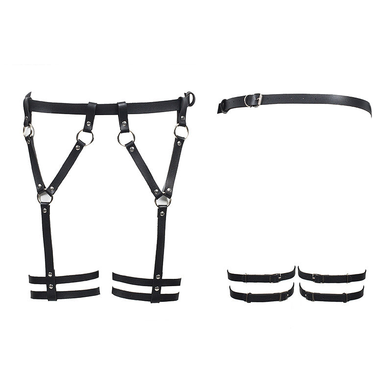 Dark Punk Style Restraint Belt Leg Rings