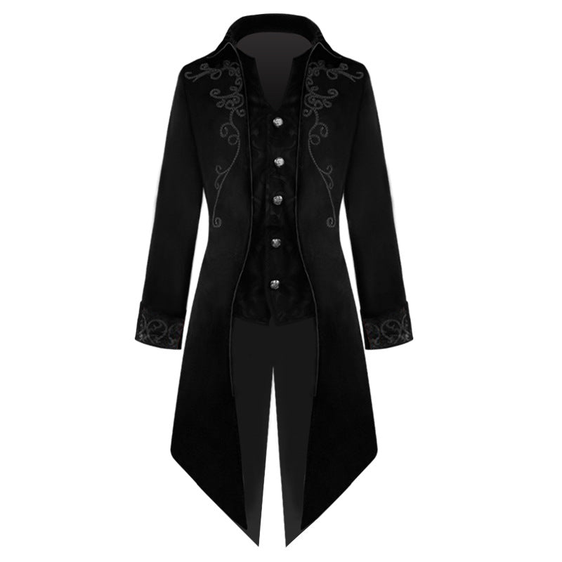 Men's Gothic Court Medieval Retro Mid-length Coat Tuxedo