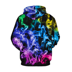 Casual Skeleton Smoke Digital Print Couple Hoodie