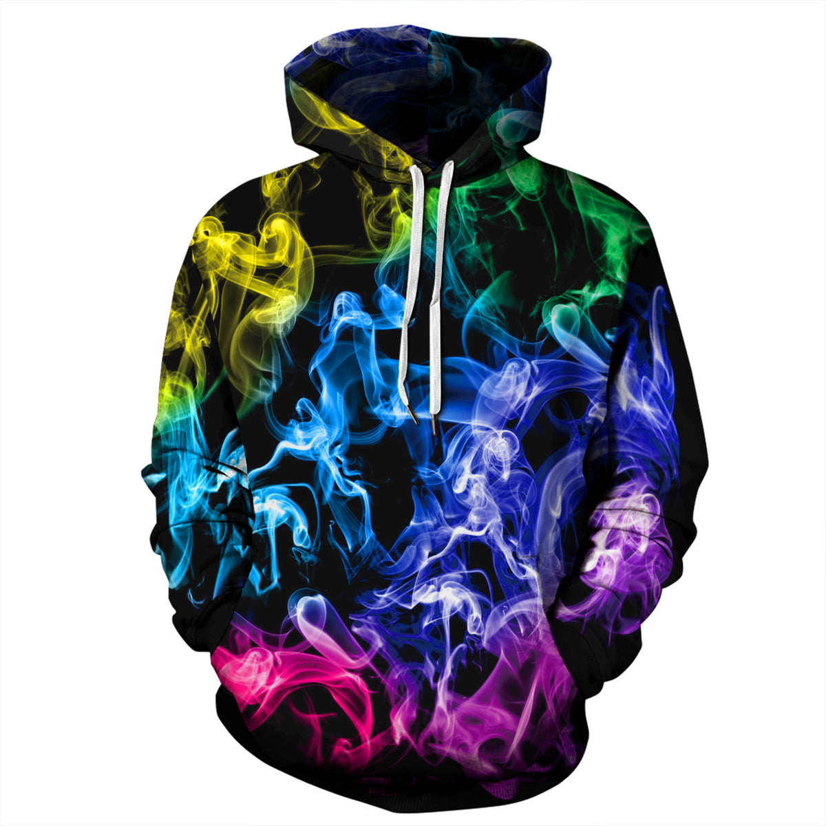 Casual Skeleton Smoke Digital Print Couple Hoodie