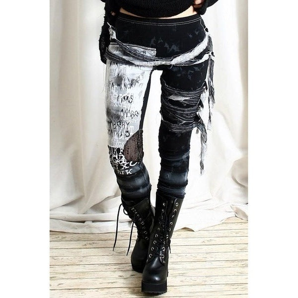 Gothic Mesh Lace Leggings High Waist Pants