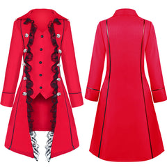 Women's Medieval Solid Color Three Breasted Irregular Coat