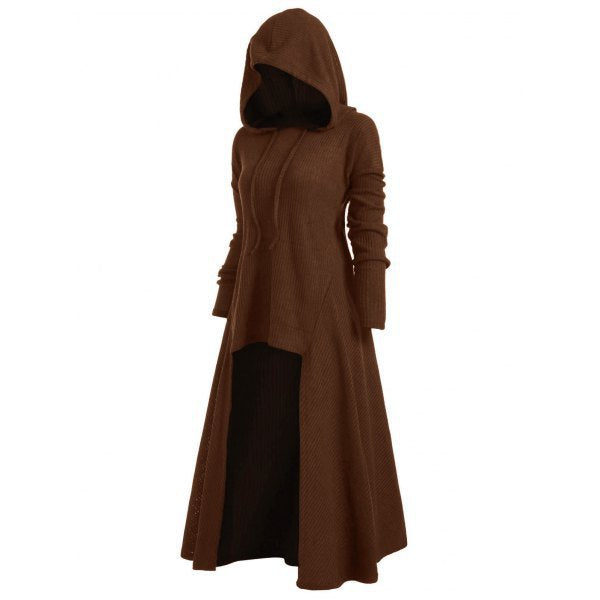 Women's Oversized Hooded Elastic Solid Color Coat