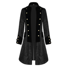 Retro Medieval Men's Jacquard Uniform Long Coat