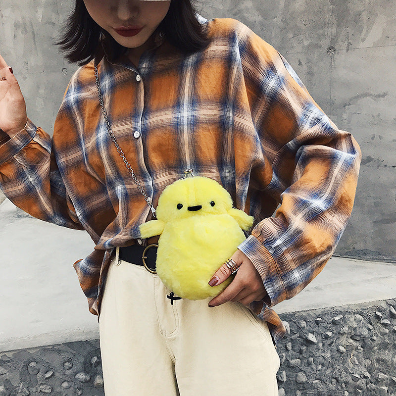 Cute Chicken Plush Shoulder Chain Bag