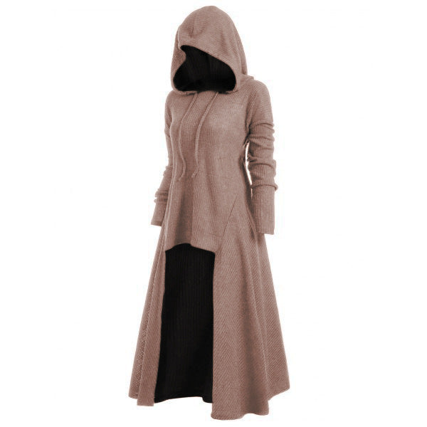 Women's Oversized Hooded Elastic Solid Color Coat