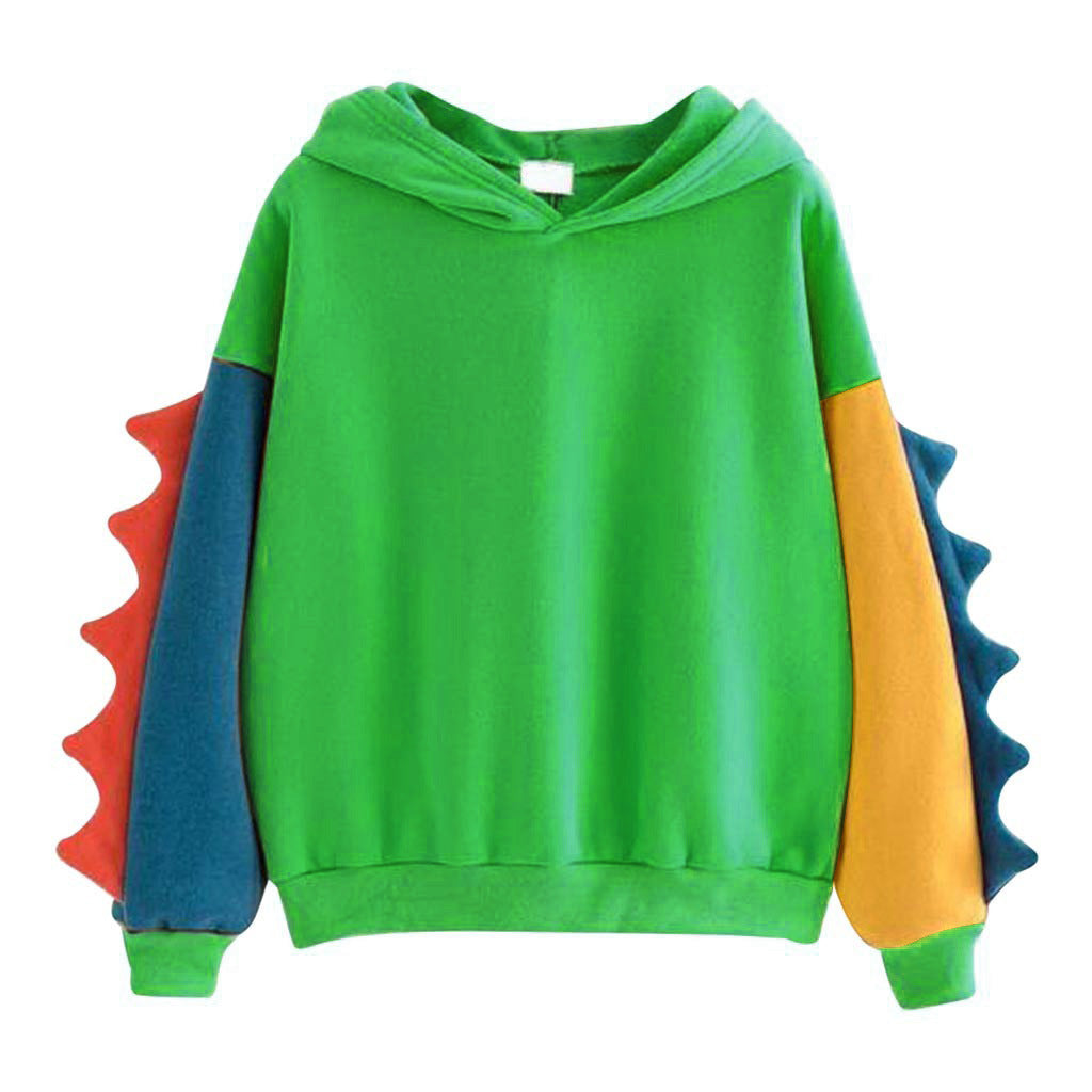 Cute Irregular Dinosaur Cosplay Contrast Hoodie