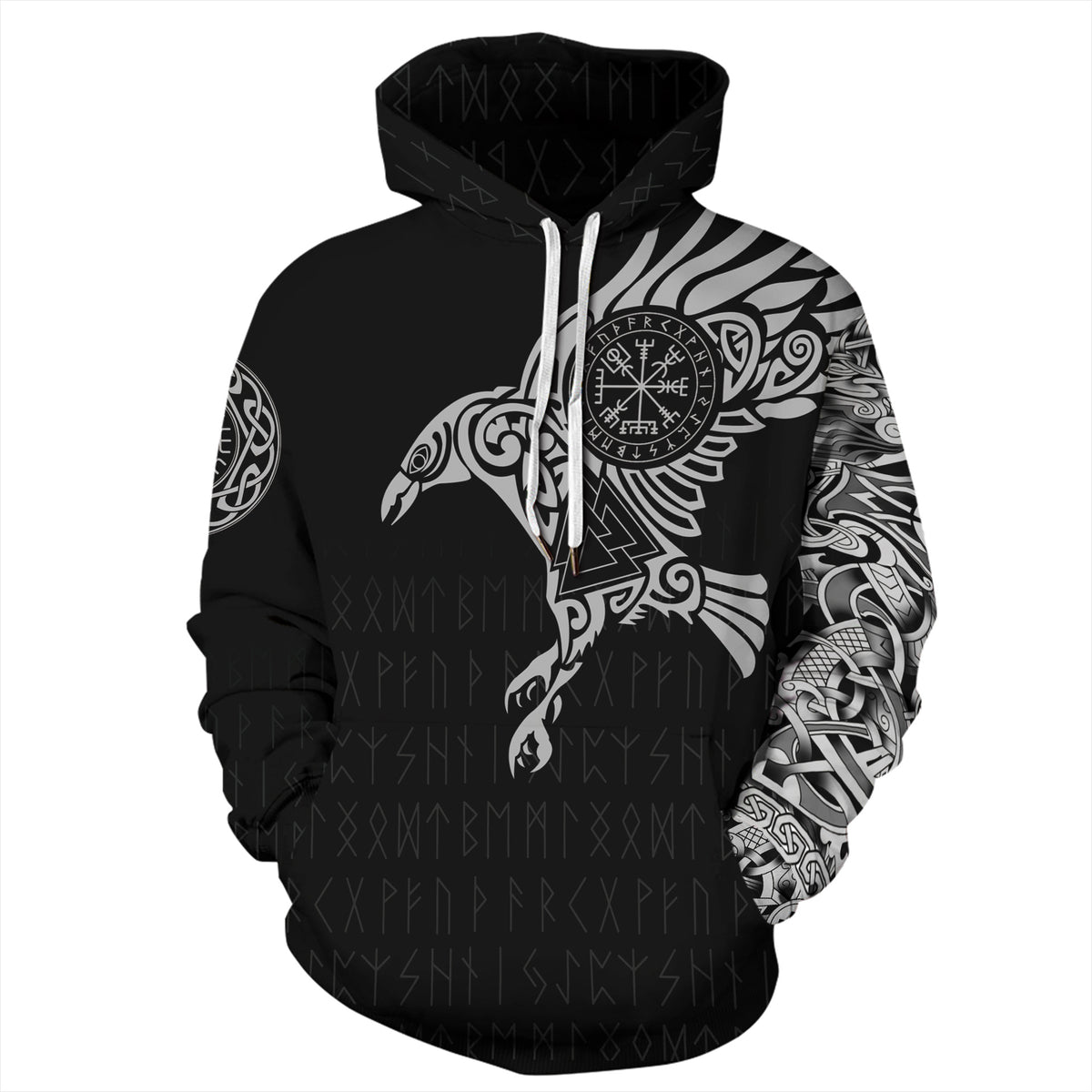 Viking Myth Digital Printed Loose Fit Hoodie