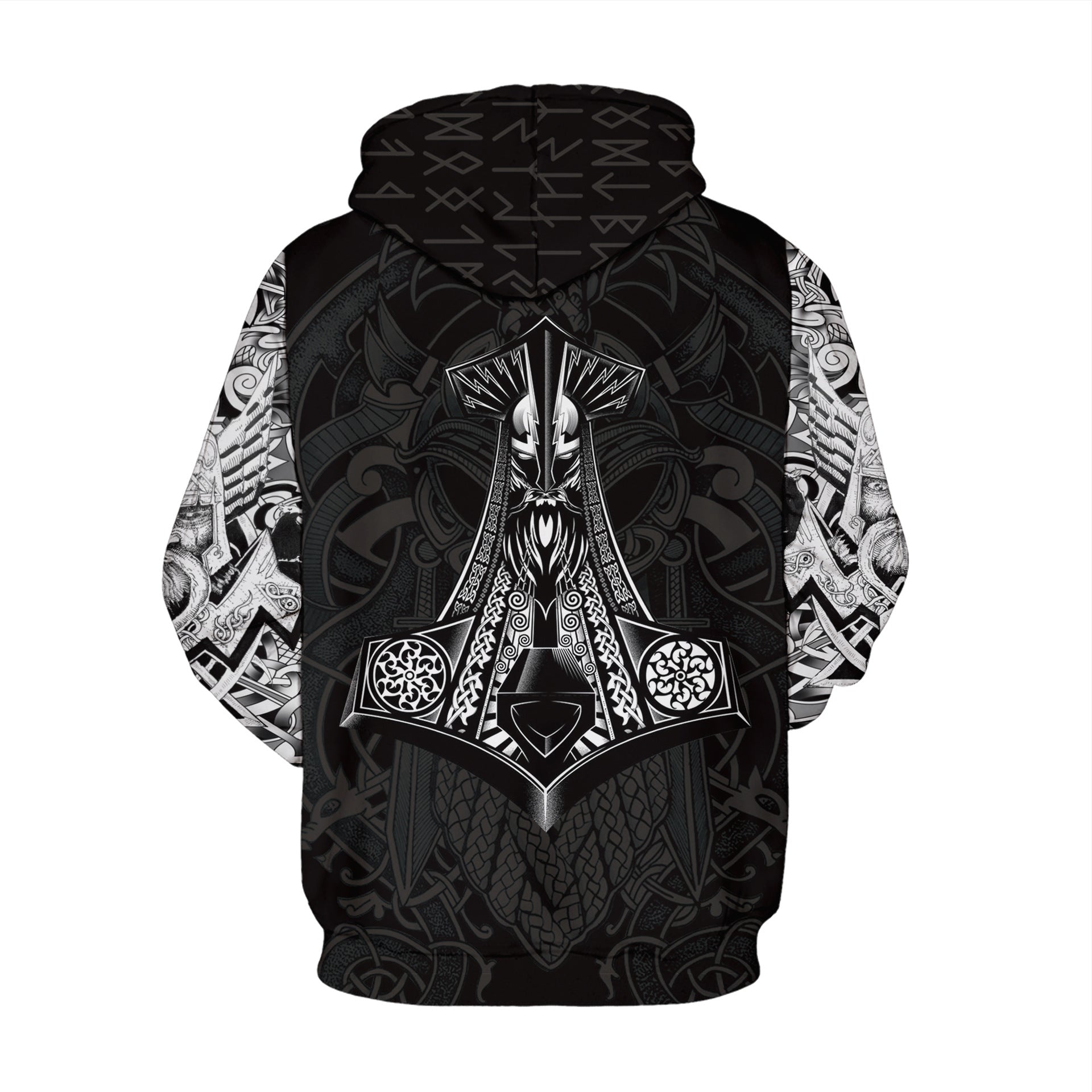 Viking Myth Digital Printed Loose Fit Hoodie