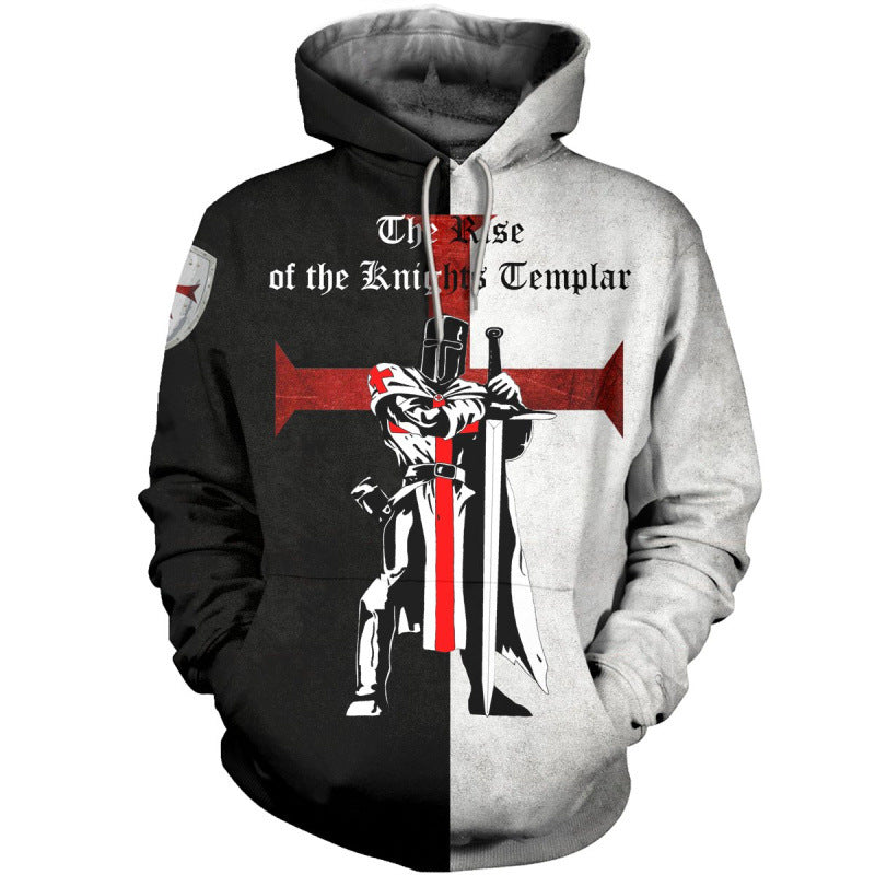 Mens's Knights Templar 3D Printed Cosplay Hoodie