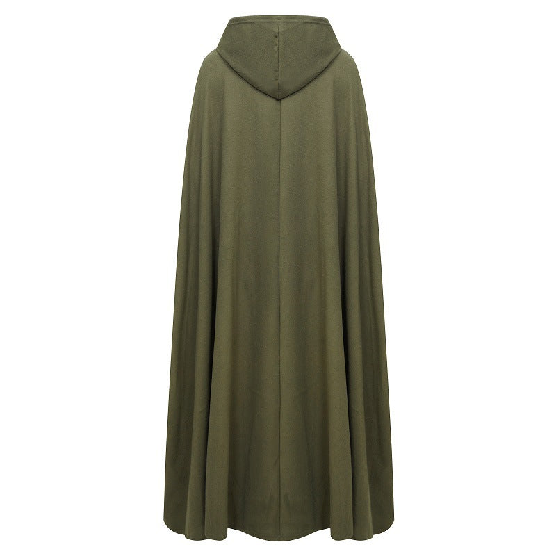 Women's Hooded Tie Up Shawl Extended Cape