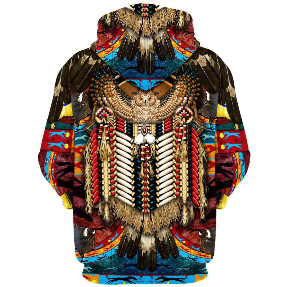 Unisex Tribal Style 3D Print Relaxed Hoodie