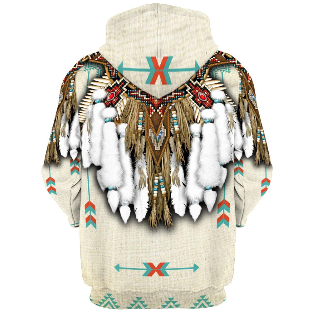 Unisex Tribal Style 3D Print Relaxed Hoodie