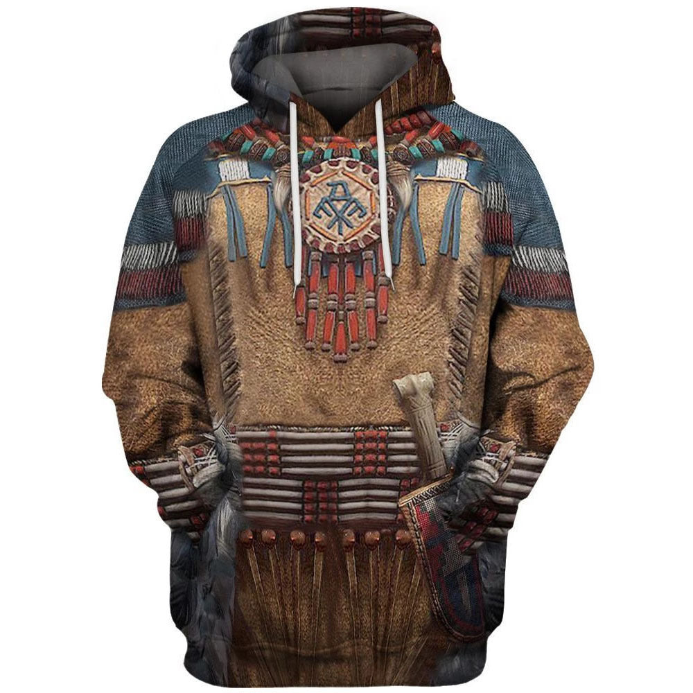 Unisex Tribal Style 3D Print Relaxed Hoodie