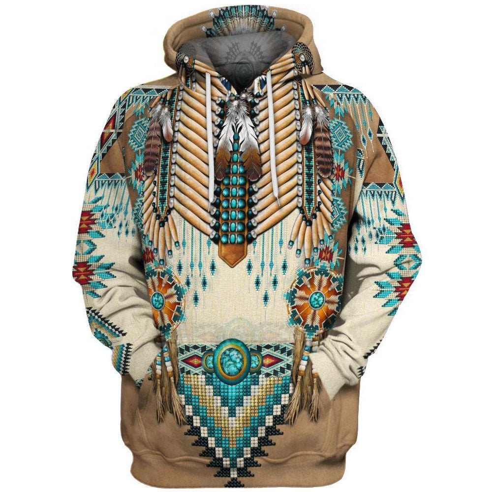 Unisex Tribal Style 3D Print Relaxed Hoodie