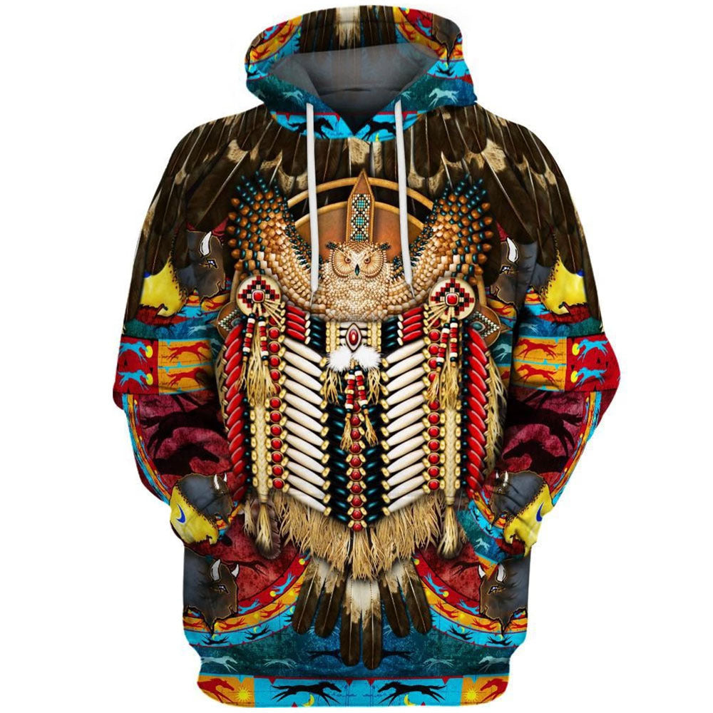 Unisex Tribal Style 3D Print Relaxed Hoodie