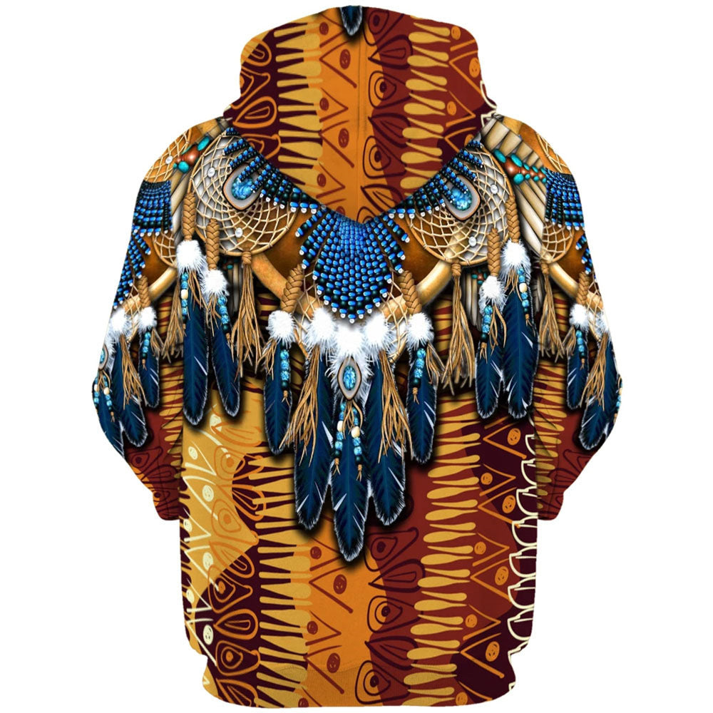 Unisex Tribal Style 3D Print Relaxed Hoodie