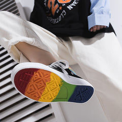 Stylish Rainbow Canvas High Top Sneakers