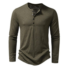 Trendy Henry Neck Men's Fashion Long Sleeve T-shirt