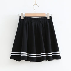 Japanese Style Stitching High Waist Short Skirt