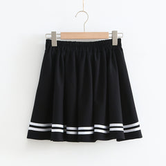 Japanese Style Stitching High Waist Short Skirt