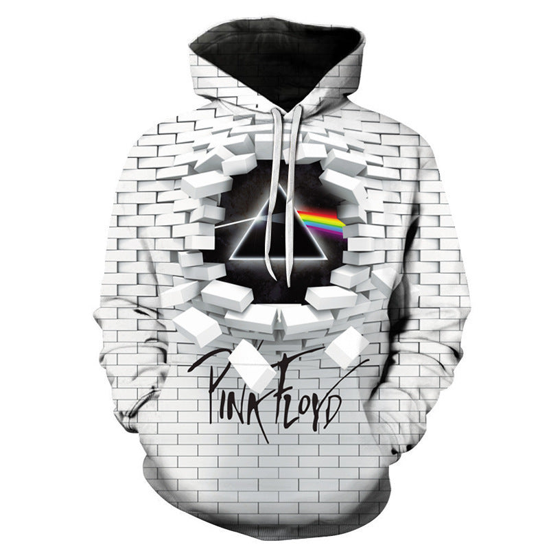 Creative 3D Wall Rainbow Printed Hoodie