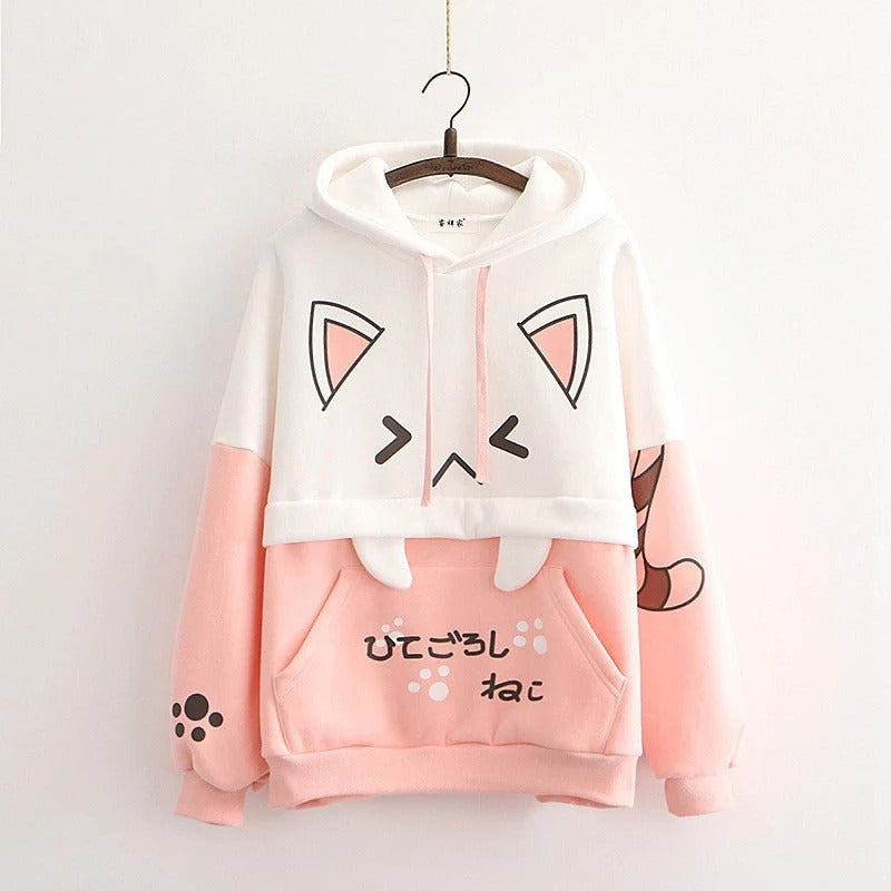 Artistic Cute Cat Paws Print Warm Hoodie