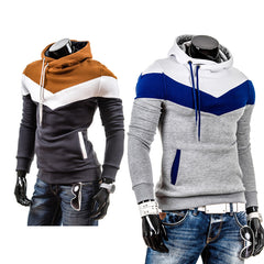 Men's Color Block Slim Thickened Hoodie