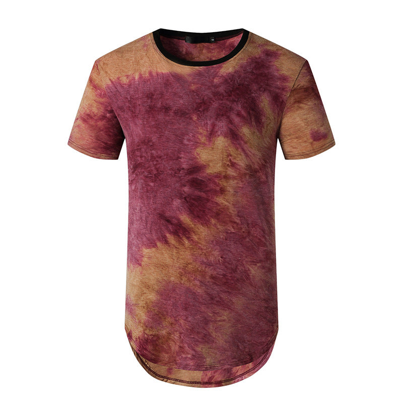 Hip Hop Style Men's Gradient Color Short Sleeve T-Shirt