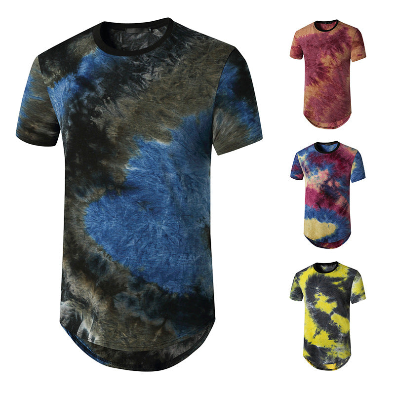 Hip Hop Style Men's Gradient Color Short Sleeve T-Shirt