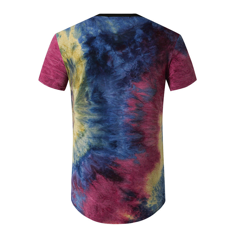 Hip Hop Style Men's Gradient Color Short Sleeve T-Shirt