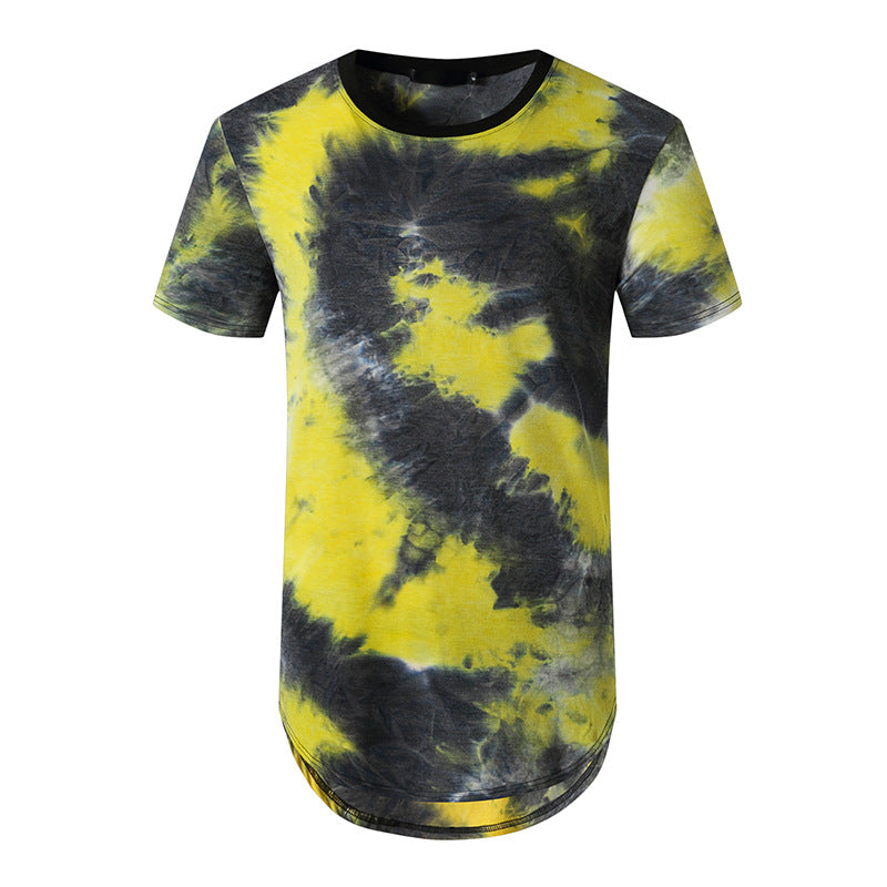 Hip Hop Style Men's Gradient Color Short Sleeve T-Shirt