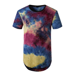 Hip Hop Style Men's Gradient Color Short Sleeve T-Shirt