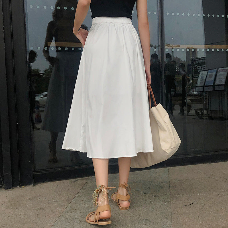 Women High-waisted Mid-length A-line Swing Skirt