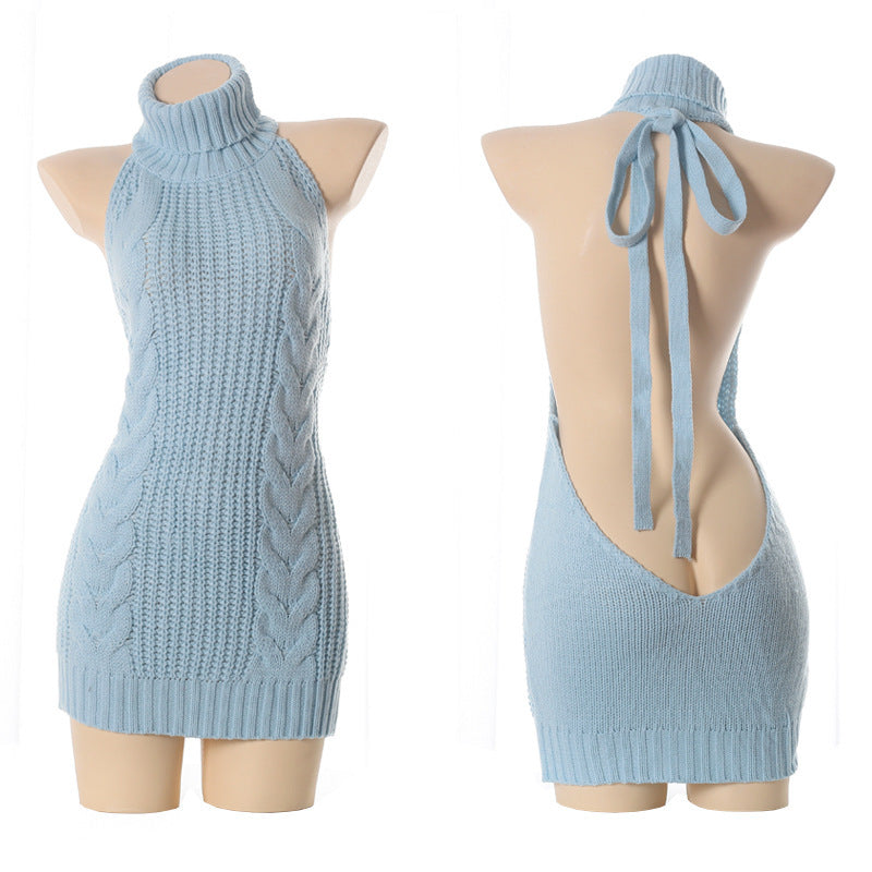 virgin killer sweater dress Sexy Pullover Backless Virgin Killer Sweater – TTAesthetic