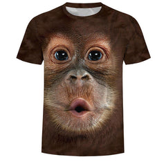 Men's Monkey Gorilla 3D Printed Short Sleeve T-Shirt