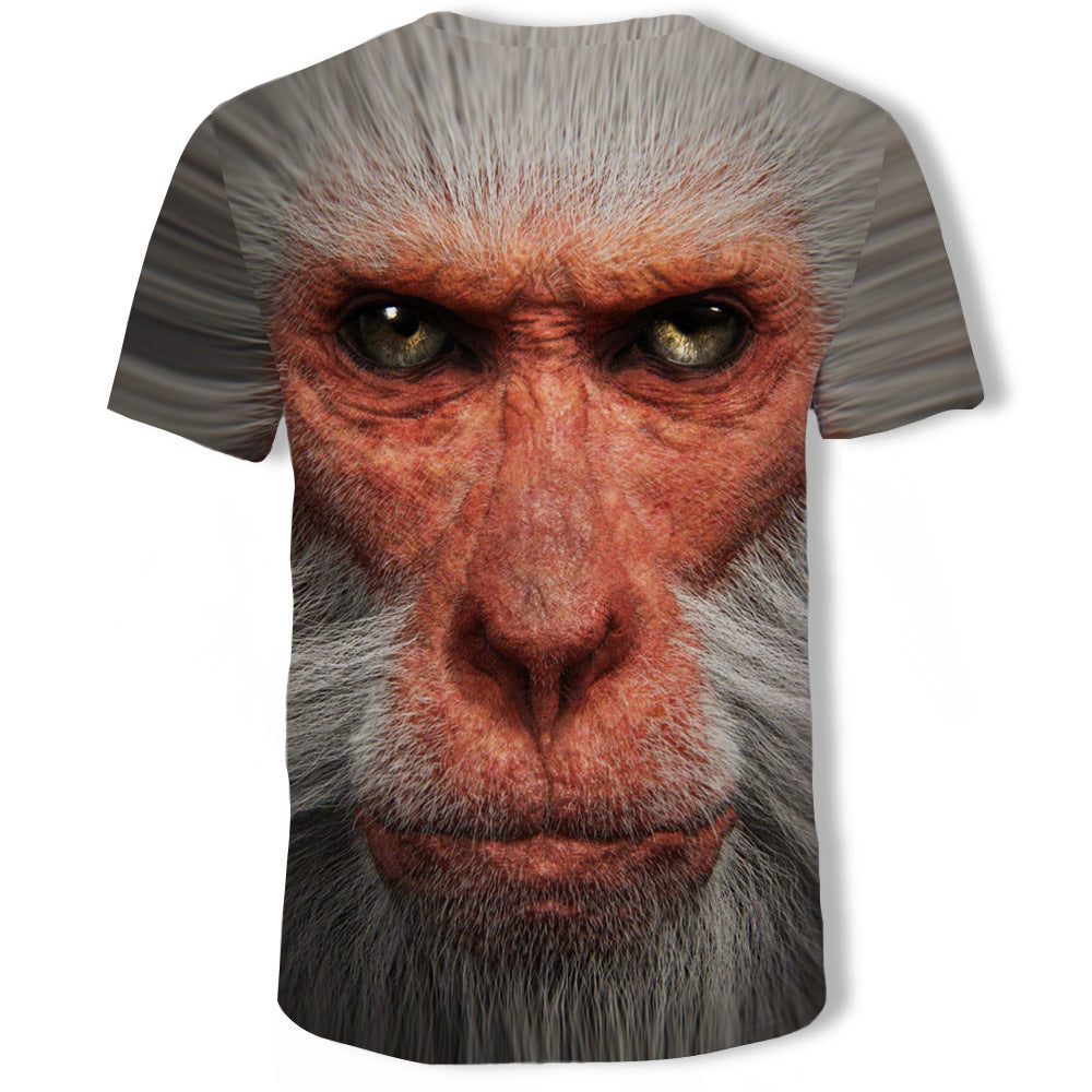 Men's Monkey Gorilla 3D Printed Short Sleeve T-Shirt