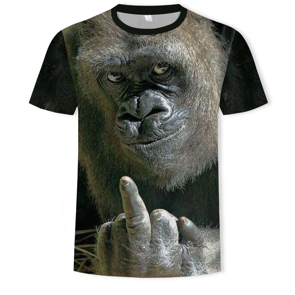 Men's Monkey Gorilla 3D Printed Short Sleeve T-Shirt