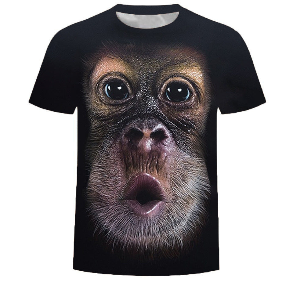 Men's Monkey Gorilla 3D Printed Short Sleeve T-Shirt